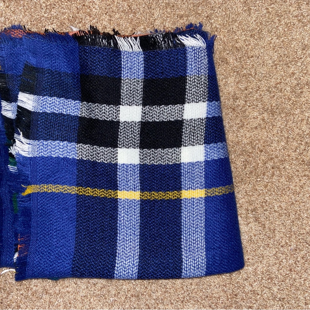 Blue plaid scarf